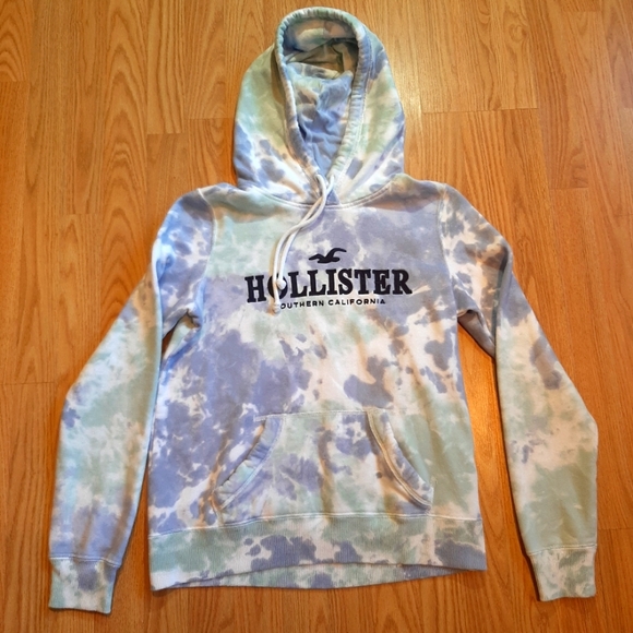 Hollister | Tops | Hollister Tie Dye Blue And Green Pullover Sweatshirt  Hoodie | Poshmark